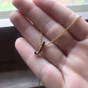 Gold "j" necklace